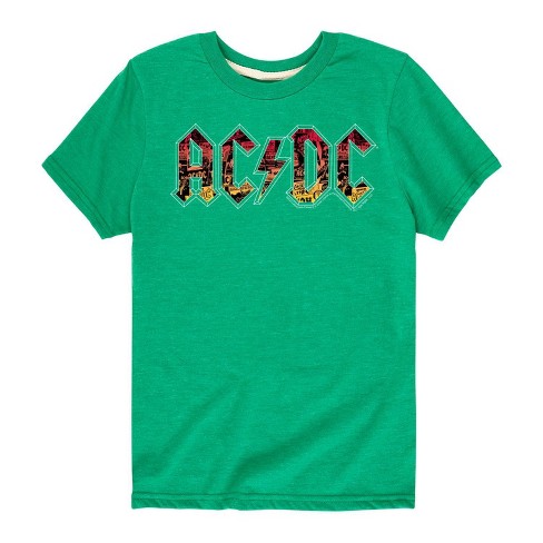 Kids' Acdc Poster Short Sleeve Graphic T-shirt - Vibrant Green S : Target