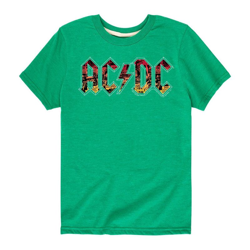 Kids&#39; ACDC Poster Short Sleeve Graphic T-Shirt - Vibrant Green, 1 of 2