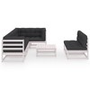 vidaXL Patio Lounge Set Outdoor Sofa Garden with Cushions Solid Acacia Wood - White With Cushions - 3 of 4