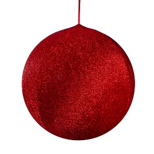 Northlight Inflatable Tinsel Christmas Ball Ornament Outdoor Commercial Decoration - 19.5" -  Red - 1 of 3