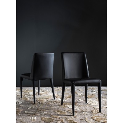 Garretson Black Upholstered Leather Side Chair Set