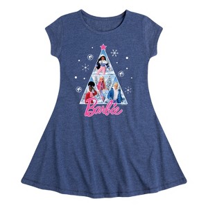 Girls' - Barbie - Holidays & Christmas Fit & Flair Cap Sleeve Dress - 1 of 3