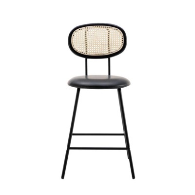 FURNIinspire Dining Chair, Counter Stools Set of 4, Bar Stools, Counter Barstools for Home, Black, 16.5"*15.6"*33"