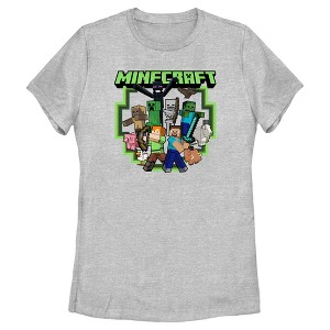 Women's Minecraft Steve and Alex Group Shot T-Shirt - 1 of 4