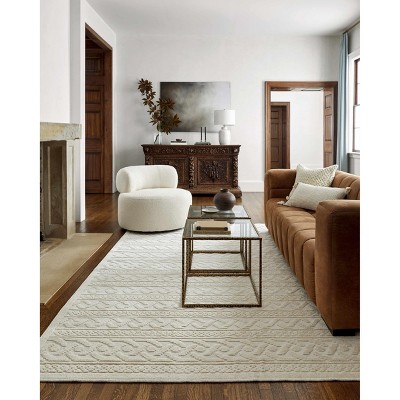 Hauteloom Fadey White 3D Washable Rug