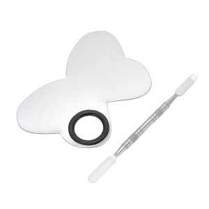 Unique Bargains Portable Butterfly Nail Art Palette Silver Tone 1 Set - 1 of 4