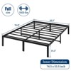Lusimo 14 Inch Bed Frame Easy Assembly Metal Platform Bed with Steel Slat Support All Sizes - 3 of 4