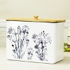 VIP Metal 13 in. White Growing Flowers Square Container with Lid - 2 of 4