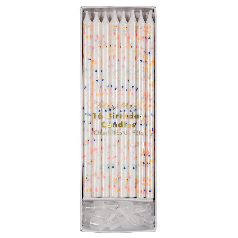 Meri Meri Neon Confetti Candles (Pack of 16), 1 of 2