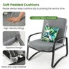Tangkula Set of 3 Bistro Conversation Set DPC Tabletop Metal Cushioned Chairs Patio - 2 of 4
