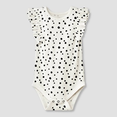 Image of Baby Girls' Ruffle Bodysuit - Cat & Jack™ Cream 6-9M