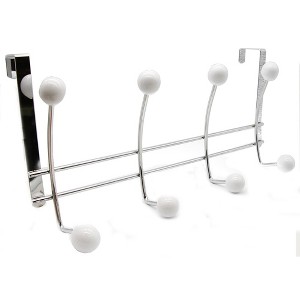 Evideco French Home Goods Versatile Over-the-Door Metal Rack with Ceramic Hooks - 1 of 4