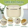 LunaLulinlk Yellow Mini Tabletop Trash Can with 200 Trash Bags, Pop-Up Small Tabletop Trash Can with Lid, Small Countertop Trash Can - 2 of 4