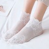 Anna-Kaci 6 Pairs Women's Floral Lace No Show Socks Lightweight Low Cut Sheer Liner with Silicone Heel Grip Elegant Invisible Design for Flats - 2 of 2