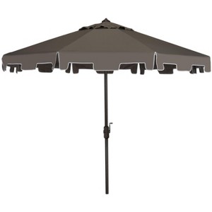 UV Resistant Zimmerman 9 Ft Crank Market Push Button Tilt Umbrella With Flap - PAT8000 - Safavieh - 1 of 4
