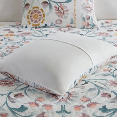 King Blush Floral Down Alternative Microfiber Comforter Set