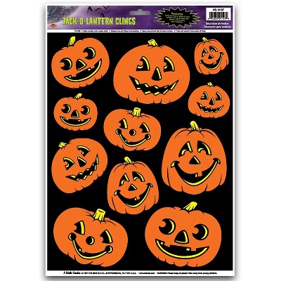 Beistle 12" x 17" Jack-O-Lantern Clings 77/Pack 01127