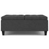 Vynxaria Transitional Large Square Coffee Table Storage Ottoman Lift-Up Top, Child Safety Hinge, Slate Grey Linen Fabric, 40"D×40"W×16.5"H - 4 of 4
