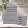 Ribbed Cotton Highly Absorbent Medium Weight Bath Towels, Set of 3 by Blue Nile Mills - 2 of 4