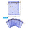 Unique Bargains Moon Star Printed Drawstring Mini Gift Candy Christmas Organza Bags 100 Pcs - 2 of 4