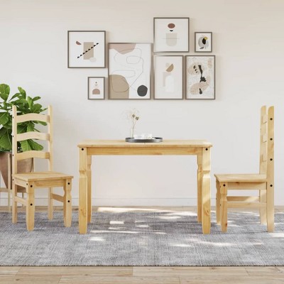 Clihome Farmhouse Pine Dining Table，4-Person Rustic Farmhouse Dining Table for Family Meals and Casual Gatherings