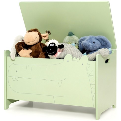 Costway Kids Toy Box W/Safety Hinge Wood Storage Chest Flip-Top Storage  Organizer Green : Target