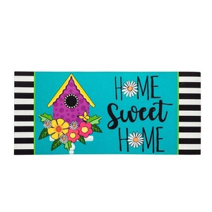 Evergreen Daisy Birdhouse Sassafras Indoor Outdoor Switch Doormat 1'10"x10" Multicolored - 1 of 4