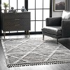 Nuloom Suri Soft Diamond Trellis Textured Indoor Area Rug, 4' x 6', Gray - 2 of 4