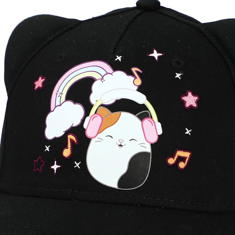 Squishmallows Cam The Cat Rainbow Dance Black Snapback Cosplay Hat, 2 of 7