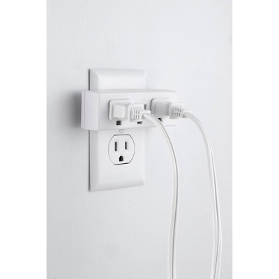 GE 3 Outlet Grounded Tap White