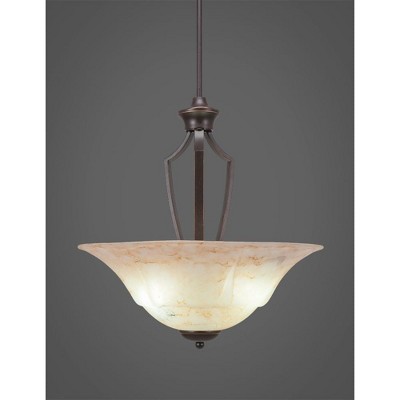 Toltec Lighting Zilo 3 - Light Pendant in  Dark Granite with 20" Italian Marble  Shade