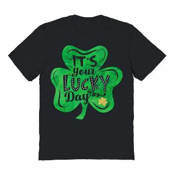 Rerun Island Men's It's Your Lucky Day Short Sleeve Graphic Cotton T-Shirt