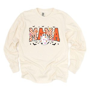 Simply Sage Market Mama Checkered Girl Ghost Garment Dyed Long Sleeve - 1 of 4