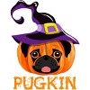 Men's Design By Humans Pugkin Pumpin Halloween By trantanphat95 T-Shirt - image 2 of 4