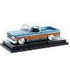 1976 GMC Sierra Grande 15 Pickup Truck Blue Metallic with White Top and Woodgrain Sides 1/24 Diecast Model Cars by M2 Machines - 2 of 3
