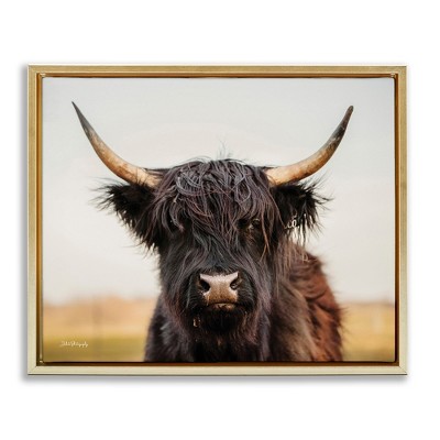 Stupell Industries Black Highland Cow Portrait, 21" x 17"