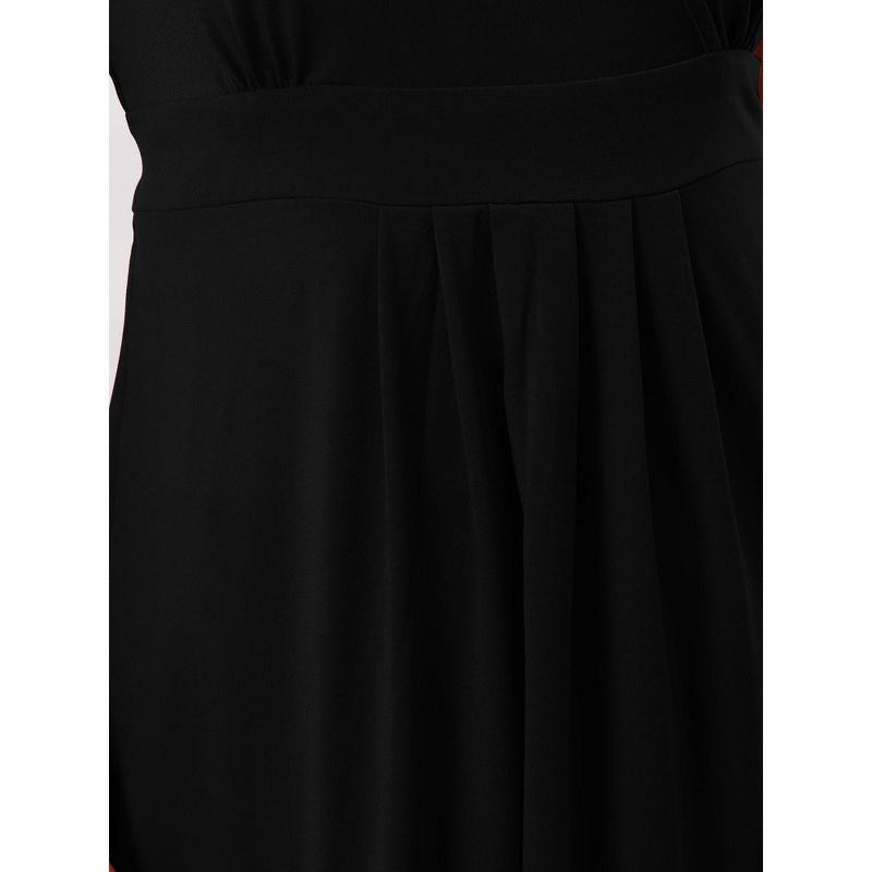 cheibear Women's Tie Back Casual V-Neck Maternity Short Sleeve Lounge Dress, 5 of 6