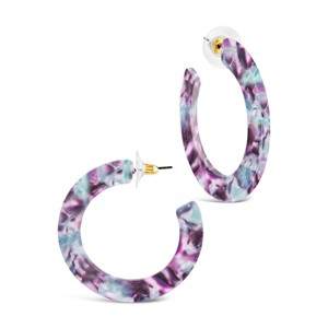 SHINE by Sterling Forever 1.75" Resin Flat Hoop Earrings - 1 of 4