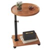 Adjustable Side Table - Cachpib Height Adjustable (45-80cm) Wooden with Wheels/Brakes, 360¡ã Rotatable for Living Room/Sofa/Bed - 4 of 4