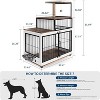 GustoWave Multi-Functional Dog Crate Furniture - Cat Scratching Post, Platform, Rotating Food Bowl, 2 in 1 Wood & Metal Pet Kennel Cage - 2 of 4