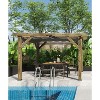 10x12x7.5FT Cedar Pergola Outdoor Wood Pergola with Canopy, Solid Structure Shelter for Deck, Garden, Backyard, and Lawn - Grey Charcoal - 3 of 4