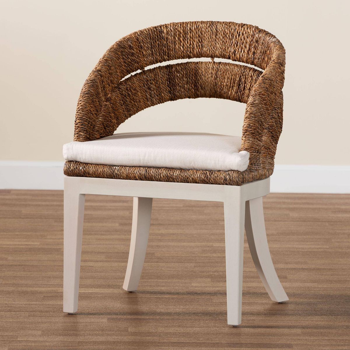 bali & pari Ubud Seagrass and Mahogany Wood Dining Chair Natural Seagrass - thumbnail 8