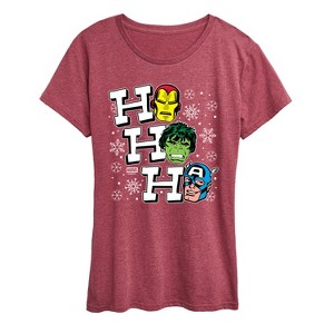 Women's - Marvel - Ho Ho Ho Avengers Short Sleeve Graphic T-Shirt - 1 of 4
