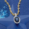 Ross-Simons 3.30 Carat Sapphire and .29 ct. t.w. Diamond Pendant in 14kt Yellow Gold Size 0.75 - 3 of 4