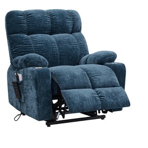 GDFStudio Pearli Velvet Dual OKIN Motor Power Lift Recliner Chair with Heat Massage - 1 of 4