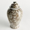 Plum & Post Province Lotus Lidded Ginger Jar - Brown & White Ceramic - 2 of 4