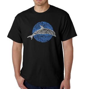LA Pop Art Men's Word Art T-shirt - Species of Dolphin - 1 of 4