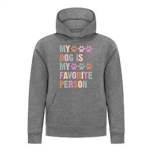 Everyday Kids My Dog Is My Favorite Person Girls Pullover Hoodie – Cute Pet Lover Sweatshirt - 1 of 4