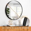 Lirago Black Round Aluminum Alloy Framed Mirror with Tempered Glass 27.3"W x 27.3"H x 1.1"D - 3 of 4