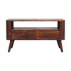 35.40" Solid Wood TV Stand Contemporary Media Unit with Two Drawers, Large Open Slot and Nordic Style Legs for Living Room and Bedroom - 2 of 4